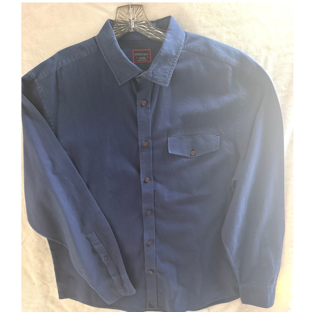 UNTUCKit Button Down Shirt Mens XL Blue Long Sleeve Cotton Casual